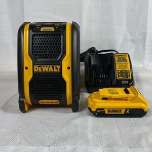 DeWalt Bluetooth Jobsite Speaker DCR006 with 20V 2Ah Battery and Charger Bundle